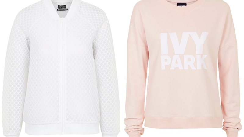 Bomber jacket, $85; Sweatshirt, $48